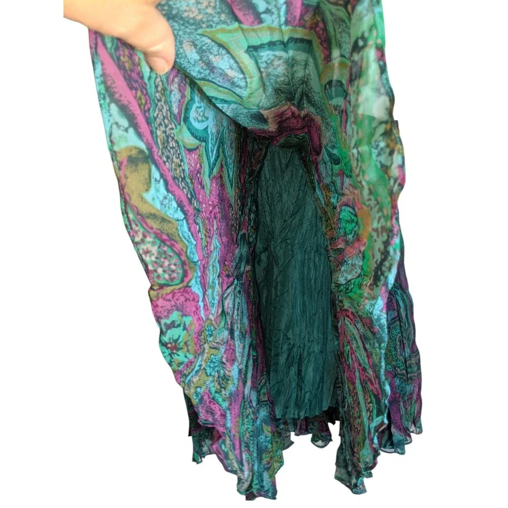 Coldwater Creek Midi Skirt Plus Sz 18 PXL Paisley Flowy Boho Fairy Elastic Waist